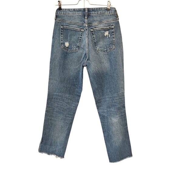 Free Assembly Jeans Super High Rise Straight Size 4 Distressed Crop Raw Hem - Picture 2 of 8